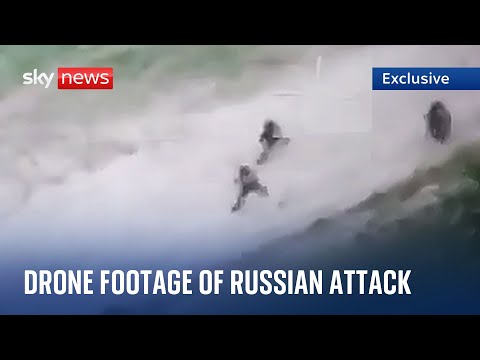 War in Ukraine: Drone footage shows Russian troops movement on the frontline