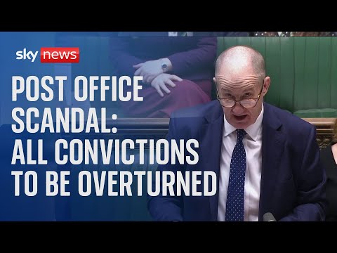 Govt announces new law to overturn all Post Office convictions