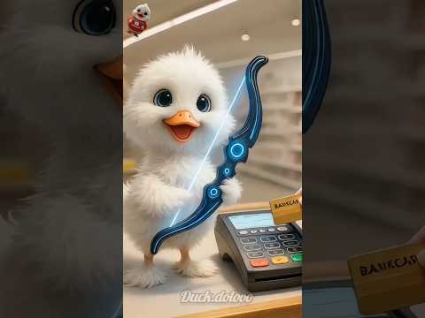 The cute duck brings a bow and arrow and gives it to the little girl. #duck #shorts #ducklings