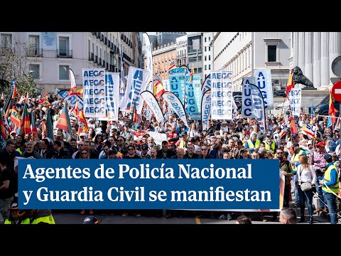 Agentes de Policía Nacional y Guardia Civil se manifiestan en Madrid