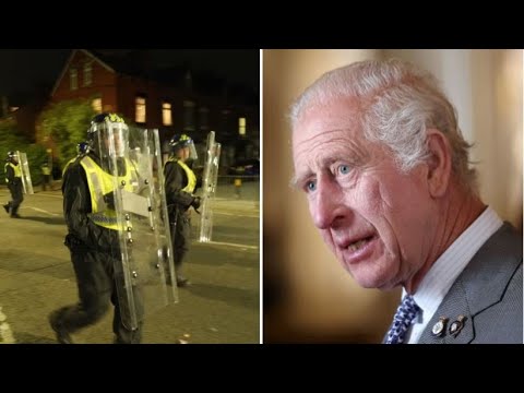 King thanks police in wake of riots as officers remain on 'high alert' braced for weekend | ITV News