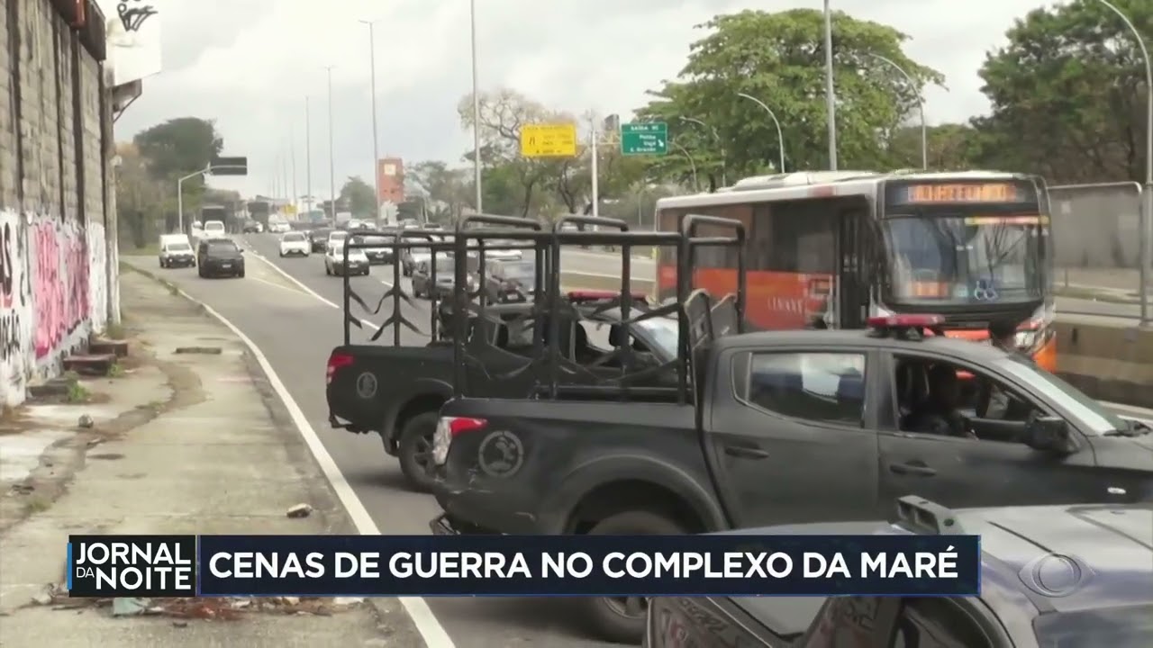 Moradores do complexo da Maré vivem cenas de filme de guerra | Jornal da Noite