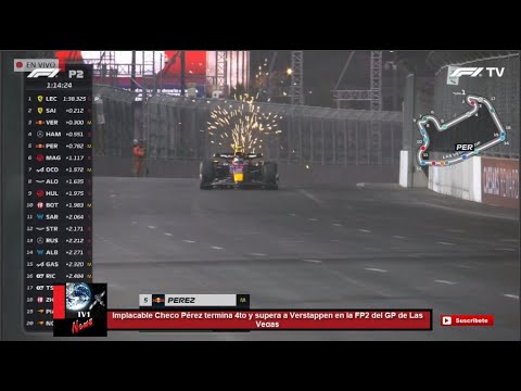 Implacable Checo Pérez termina 4to y supera a Max Verstappen en la FP2 del GP de Las Vegas