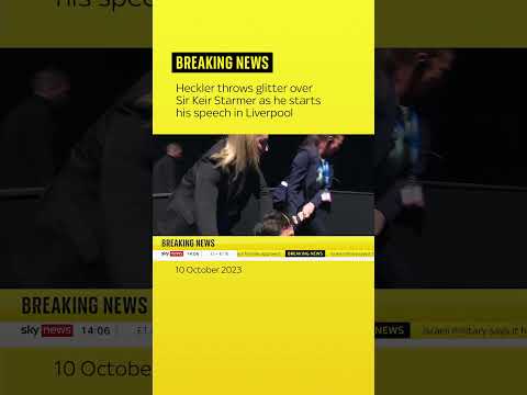 Heckler throws glitter over Sir Keir Starmer