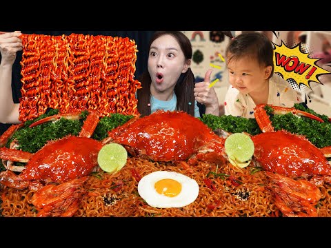 태국의 맛 직접 만든 불닭 꽃게 팟타이 🇹🇭 Buldak Spicy Crab Pad Thai !🦀 Seafood Recipe Mukbang ASMR Ssoyoung