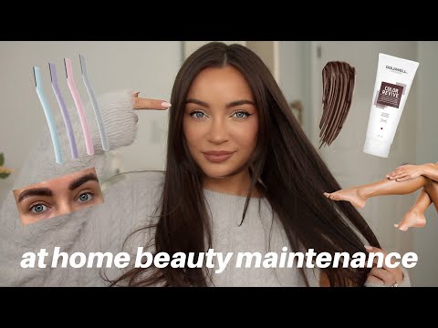 Video: BEAUTY MAINTENANCE ROUTINE: what I do at HOME! (face, brows, hair, + body) to save $$