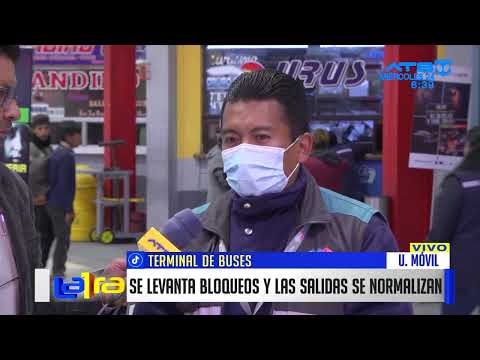 Se restablecen las salidas nacionales tras levantamiento de bloqueos en Terminal de Buses de La Paz