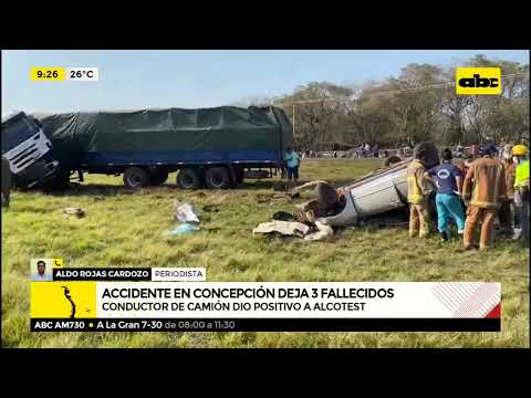 Tres fallecidos tras choque entre camión y automóvil en Concepción