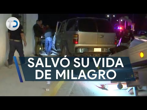 Joven de 18 años salvó su vida de milagro; se impactó en su camioneta