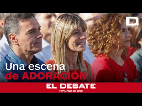 El histriónico entusiasmo de María Jesús Montero junto a Begoña Gómez en el mitin del PSOE