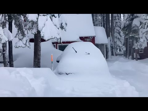 A blizzard 'as bad as it gets' howls the Sierra Nevada mountains