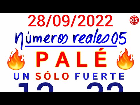 Un PALÉ para HOY 28 de SEPTIEMBRE/NÚMEROS para GANAR HOY MIÉRCOLES 28/09/2022/Números reales 05 HOY
