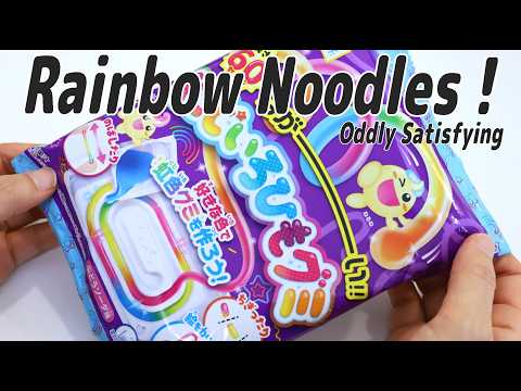 🌈Oddly Satisfying / ASMR Kracie Rainbow Noodles Making Japanese Candy