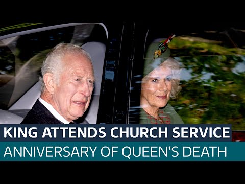 King attends church service to mark second anniversary of Queen Elizabeth's death | ITV News