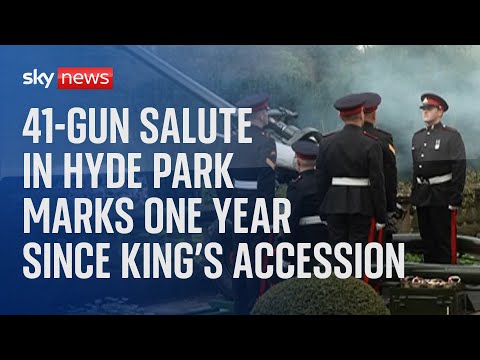 Watch live: London gun salute marks a year since the passing of the Queen and the King's accession