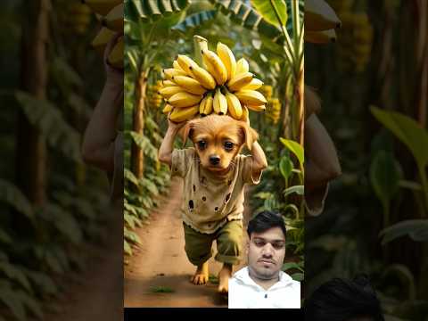 Pappi grows bananas from the Mahant #shortsfeed #shorts #animals #dog #animal #dogshorts #trending