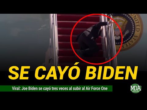 VIRAL: el PRESIDENTE de ESTADOS UNIDOS, Joe Biden, se TROPEZÓ TRES VECES al subir a un AVIÓN