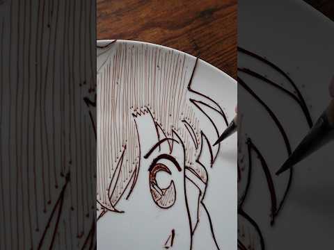 チョコペンで「蘭姉ちゃん」描いてみた　#shorts #イラスト #イラストメイキング #名探偵コナン #コナン映画