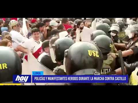 Lima: Policías y manifestantes heridos durante la marcha contra Castillo