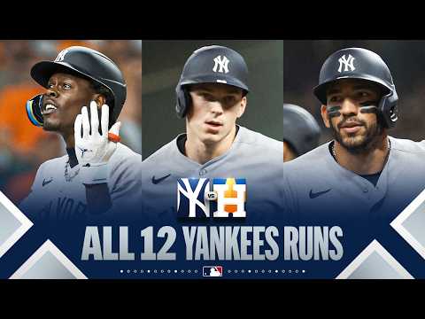 ALL 12 RUNS: 뉴욕 양키스 infielders hit 4 home runs in lopsided win vs 휴스턴 애스트로스  | MLB 하이라이트