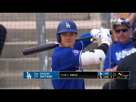 Shohei Ohtani STAYS HOT! Dodgers new star continues hot Spring with 2 hits, stolen base!