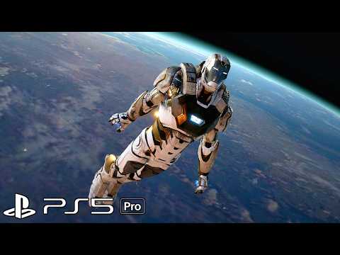 Avengers Iron-Man Flying To Space In New Suit (PS5 Pro) 4K 60FPS