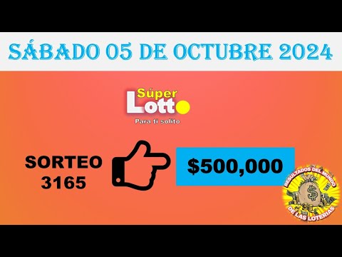 RESULTADO LOTTO SORTEO #3165 DEL SÁBADO 05 DE OCTUBRE DEL 2024 /LOTERÍA DE ECUADOR/