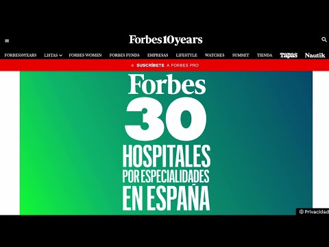 Forbes publica la lista de los 30 mejores hospitales de España en 10 especialidades
