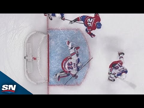 Rangers Jonathan Quick Makes Desperation Save With Juraj Slafkovskys Stick