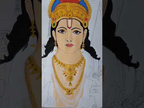 Sri Ram drawing with colour #ram #youtubeshorts #like #comment #shorts #hanuman #youtube #viralshort