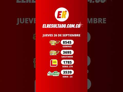 RESULTADO DE LA LOTERIA BOGOTA - LOTERIA QUINDIO Y ASTRO JUEVES 26 de septiembre #Shorts