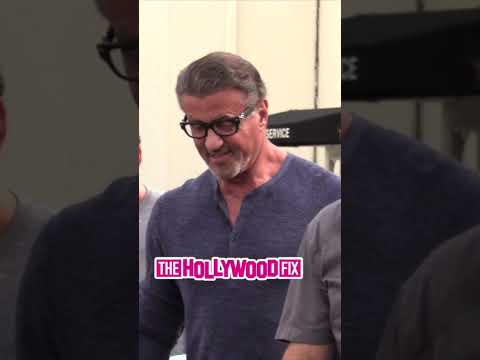 Sylvester Stallone Links With The Squad For Lunch At Caffe Roma In Beverly Hills, CA