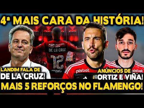 MAIS 5 REFORÇOS NO FLAMENGO! CONTRATAÇÃO MAIS CARA DA HISTÓRIA! ANÚNCIO DE LÉO ORTIZ E VIÑA EM 2023?