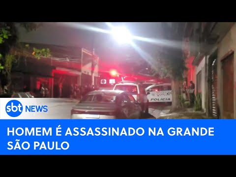 Homem é morto a tiros no ABC Paulista |#SBTNewsnaTV (22/03/24)