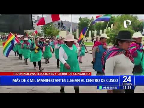 Cusco: Más de 3 mil manifestantes llegan hasta el centro histórico pidiendo cierre del Congreso