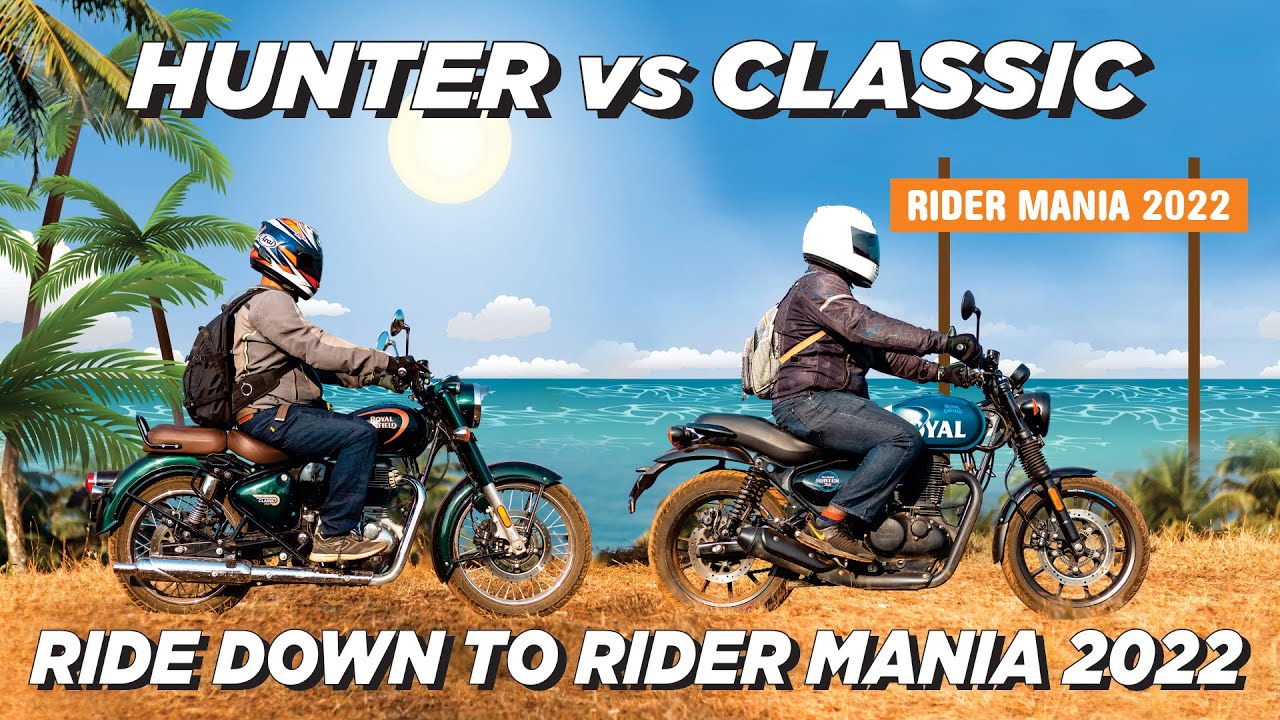 Royal Enfield Hunter 350 vs Classic 350 - Ride down to Rider Mania 2022 | Feature comparison
