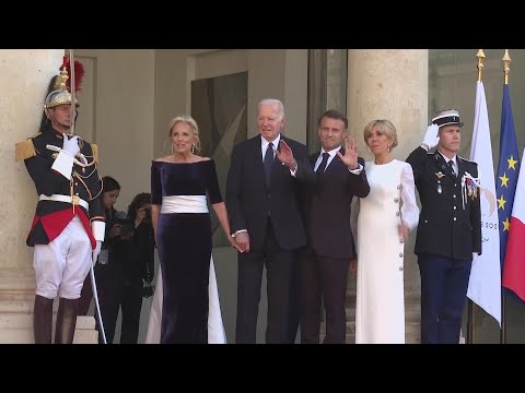 Arrivals for state dinner in Paris hosted by Macron for Biden