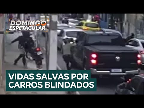 Flagrantes impressionantes mostram blindagem de carros salvando pessoas de ataques