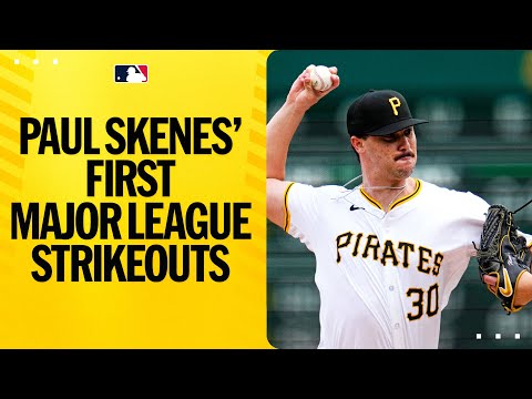 Paul Skenes’ Major League debut and first two strikeouts with the Pirates! (Full half-inning)