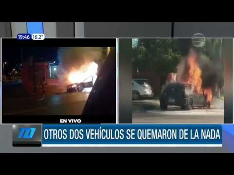 Dos vehículos se incendiaron de la nada en plena ruta