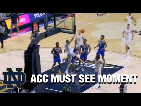 Acc Football Basketball 🏀 Notre Dame With A Pair Of Fantastic Blocks On 1 Play | ACC Must See Moment