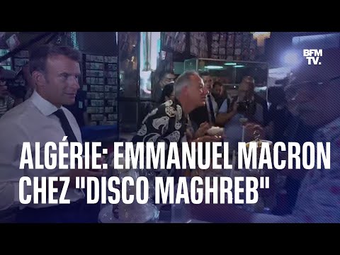 Emmanuel Macron échange avec les gérants de Disco Maghreb, boutique popularisée par DJ Snake
