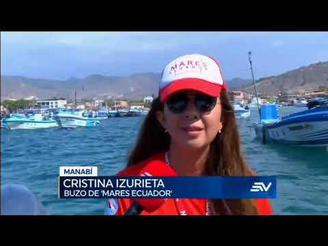 Grupo de buzos recoge basura en los mares ecuatorianos