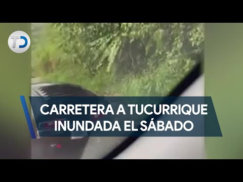 Carretera a Tucurrique inundada el pasado sábado