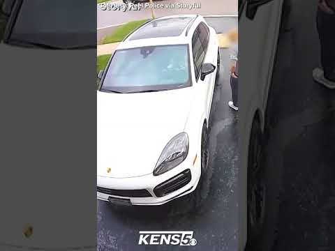 WATCH: woman steals Porsche and runs over owner