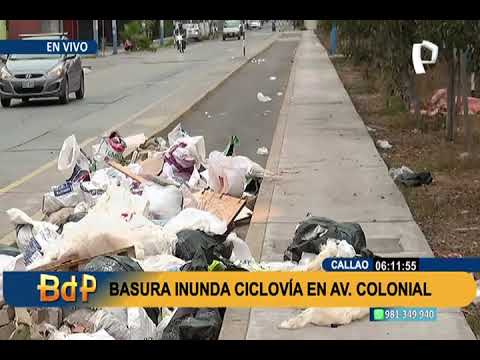Callao: gran cantidad de basura y desmonte invade ciclovía de la avenida Colonial