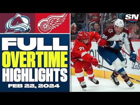 Colorado Avalanche at Detroit Red Wings | FULL Overtime Highlights - February 22, 2024