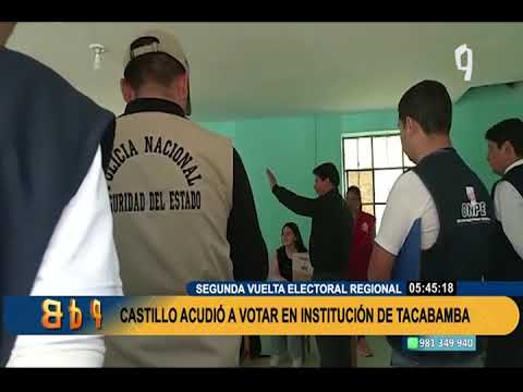 Segunda vuelta electoral: Pedro Castillo emitió su voto en institución educativa de Tacabamba