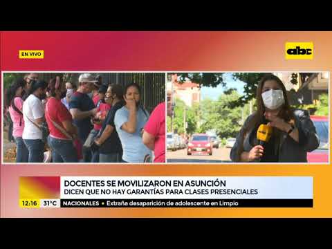 Docentes se movilizaron en Asunción por falta de garantías para clases presenciales