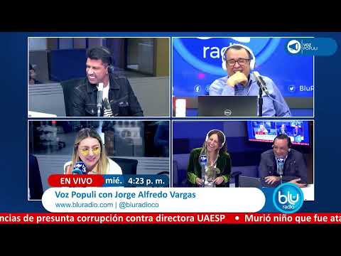 Los periodistas Jorge Alfredo Vargas y Malú de Noticias Caracol al estilo Voz Populi